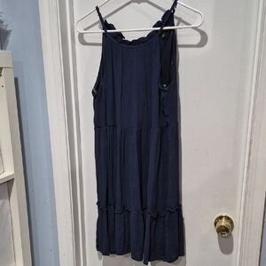 📚 Francesca's Trixxi Navy Blue Ruffle Hem Sleeveless Dress NWT BOOK SALE!